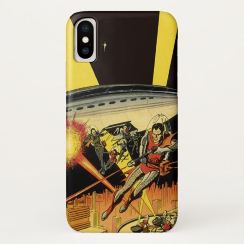 Vintage Science Fiction Sci Fi Aliens from UFO iPhone X Case