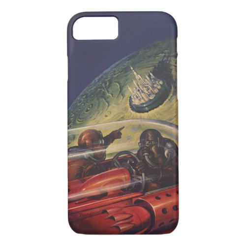 Vintage Science Fiction Sci Fi City on the Moon iPhone 87 Case