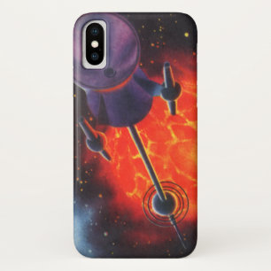 Vintage Science Fiction, Sci Fi Rocket, Red Planet iPhone X Case