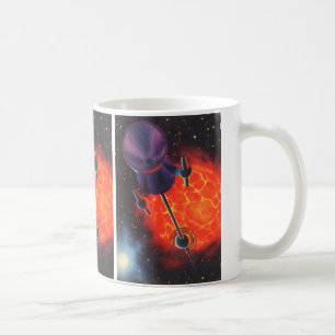 Vintage Science Fiction, Sci Fi Rocket, Red Planet Coffee Mug
