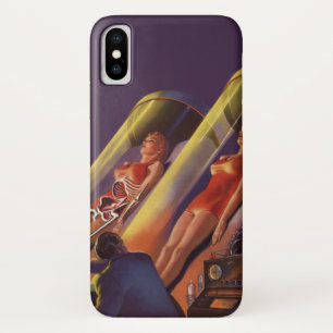 Vintage Science Fiction, Sci Fi Scientists in Lab iPhone X Case