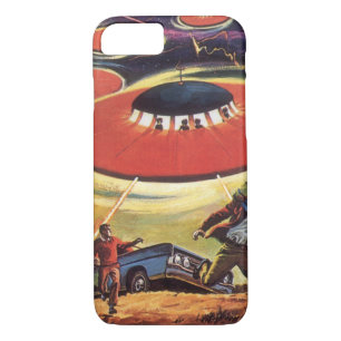 Vintage Science Fiction, Sci Fi UFO Alien Invasion iPhone 8/7 Case