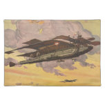 Vintage Science Fiction Seaplane Airplane Ship Cloth Placemat