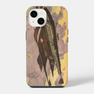 Vintage Science Fiction Seaplane Airplane Ship iPhone 14 Case