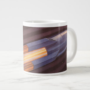 Vintage Science Fiction Space Ship Rockets Giant Coffee Mug