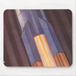 Vintage Science Fiction Space Ship Rockets Mouse Pad