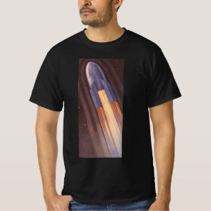 Vintage Science Fiction Space Ship Rockets T-Shirt