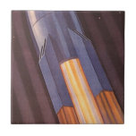 Vintage Science Fiction Space Ship Rockets Tile