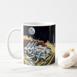 Vintage Science Fiction, Space Station on the Moon Coffee Mug