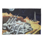 Vintage Science Fiction, Space Station on the Moon Kitchen Towel