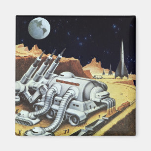 Vintage Science Fiction, Space Station on the Moon Magnet