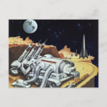 Vintage Science Fiction, Space Station on the Moon Postcard