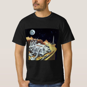 Vintage Science Fiction, Space Station on the Moon T-Shirt