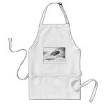 Vintage Science Fiction Spaceship Rocket in Clouds Adult Apron