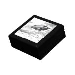 Vintage Science Fiction Spaceship Rocket in Clouds Gift Box