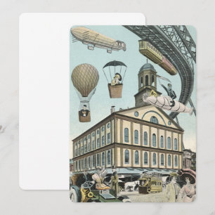 Vintage Science Fiction Steam Punk City Invitation