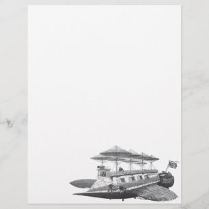 Vintage Science Fiction Steampunk Airship Eclipse