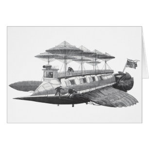 Vintage Science Fiction Steampunk Airship Eclipse