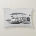 Vintage Science Fiction Steampunk Airship Eclipse Accent Pillow