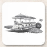 Vintage Science Fiction Steampunk Airship Eclipse Beverage Coaster