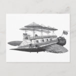 Vintage Science Fiction Steampunk Airship Eclipse Postcard