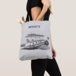 Vintage Science Fiction Steampunk Airship Eclipse Tote Bag