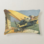 Vintage Science Fiction Steampunk Convertible Car Accent Pillow