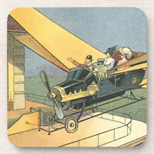 Vintage Science Fiction Steampunk Convertible Car Coaster