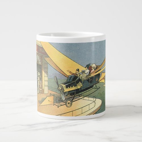 Vintage Science Fiction Steampunk Convertible Car Large Coffee Mug