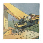 Vintage Science Fiction Steampunk Convertible Car Tile