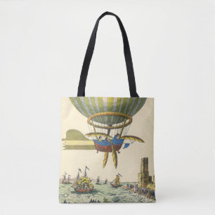 Vintage Science Fiction Steampunk Hot Air Balloon Tote Bag