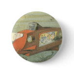 Vintage Science Fiction Steampunk Submarine in Sea Pinback Button