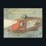 Vintage Science Fiction Steampunk Submarine in Sea Postcard<br><div class="desc">Vintage illustration futuristic Science Fiction steampunk travel and transportation image. A Victorian submarine taking a trip under the sea with a group of tourists sight seeing with the fish,  jellyfish and other marine sea life. A classic retro comic book sci fi design of the future.</div>