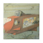 Vintage Science Fiction Steampunk Submarine in Sea Tile