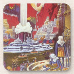 Vintage Science Fiction, the Lost City of Atlantis Beverage Coaster