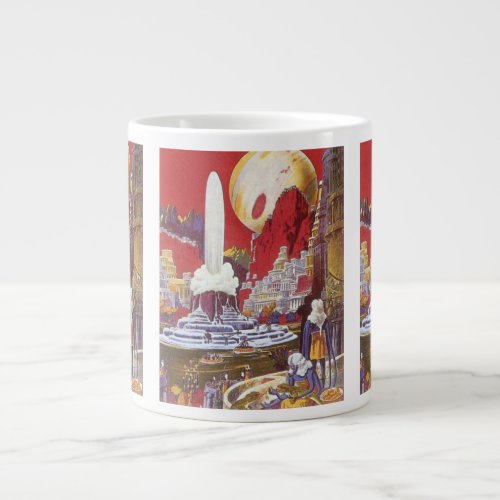 Vintage Science Fiction the Lost City of Atlantis Giant Coffee Mug