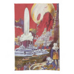 Vintage Science Fiction, the Lost City of Atlantis Kitchen Towel