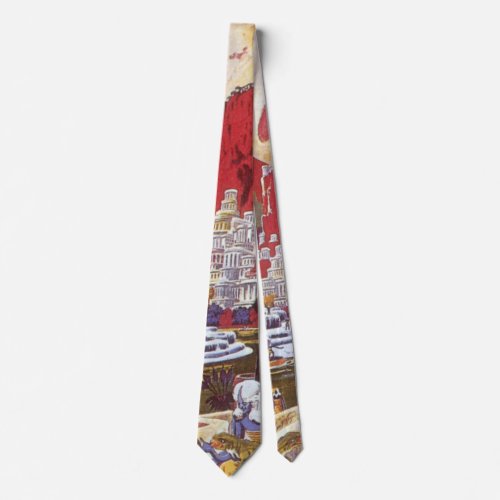 Vintage Science Fiction the Lost City of Atlantis Neck Tie