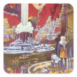 Vintage Science Fiction, the Lost City of Atlantis Square Sticker
