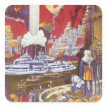 Vintage Science Fiction, the Lost City of Atlantis Square Sticker