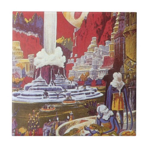 Vintage Science Fiction the Lost City of Atlantis Tile