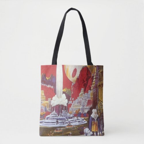 Vintage Science Fiction the Lost City of Atlantis Tote Bag