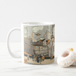 Vintage Science Fiction Urban Paris, Steam Punk Coffee Mug