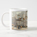 Vintage Science Fiction Urban Paris, Steam Punk Giant Coffee Mug