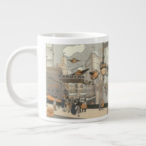 Vintage Science Fiction Urban Paris Steam Punk Giant Coffee Mug