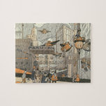 Vintage Science Fiction Urban Paris, Steam Punk Jigsaw Puzzle