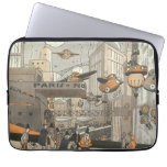 Vintage Science Fiction Urban Paris, Steam Punk Laptop Sleeve