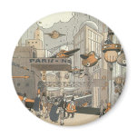 Vintage Science Fiction Urban Paris, Steam Punk Magnet