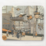 Vintage Science Fiction Urban Paris, Steam Punk Mouse Pad