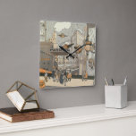 Vintage Science Fiction Urban Paris, Steam Punk Square Wall Clock
